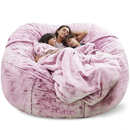 150CM Extra Large Bean Bag Chair with Furry Fur Cover Machine Washable Big Size Sofa and Giant Lounger Furniture